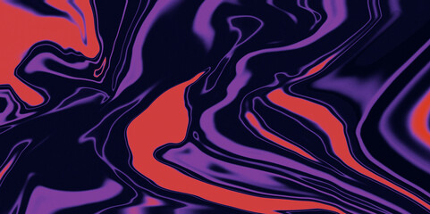 A grainy background with vibrant abstract black, orange and purple blends swirling waves, bold contrast, and fluid patterns. Liquid wallpaper - 738044227