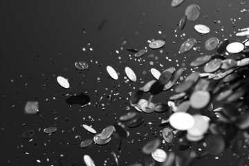 Coins Falling in the Air - obrazy, fototapety, plakaty