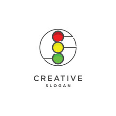 Traffic light logo design element vector icon with creative concept idea