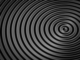 Obraz premium Smooth concentric black rings or circles waves background wallpaper banner flat lay top view