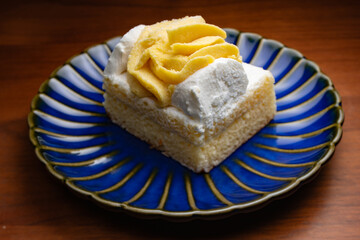 モンブランクリームショートケーキ　俯瞰