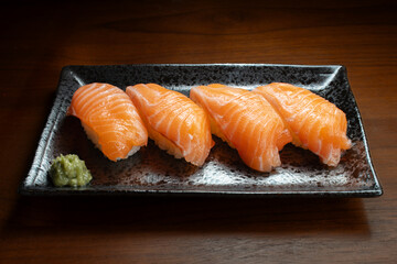 トロサーモン　鮨　握り寿司　俯瞰