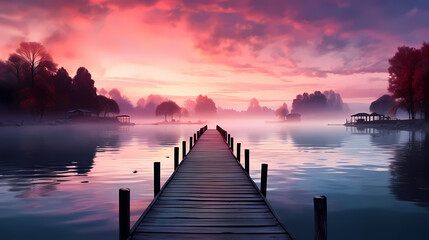 Quiet lake, beautiful scenery