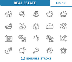 Real Estate Icons. House, Home, Buildings