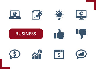 Business Icons. Investment, Investing, Contract, Idea, Thumbs Up, Graph, Profit Icon