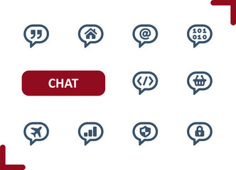 Chat Bubbles Icons. Speech Bubble, Message, Comment, Conversation, Talking, Chat Icon - obrazy, fototapety, plakaty