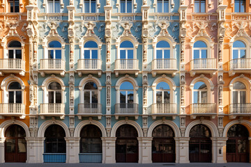 Fototapeta na wymiar Array of Architectural Beauty: A Mix of Traditional and Modern Building Facades