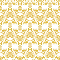 Orient vector classic pattern. Seamless abstract background with vintage elements. Orient yellow white pattern. Ornament for wallpaper