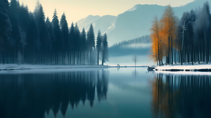 Quiet lake, beautiful scenery