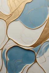 Selbstklebende Fototapeten  abstract modern background blue gold beige © Joanna Redesiuk