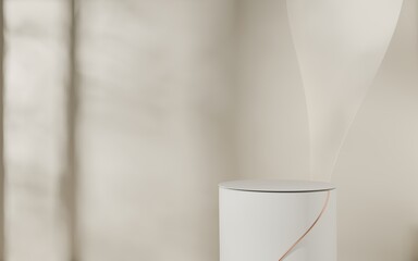 Empty podium or pedestal for product presentation. Mockup platform. 3d rendering	