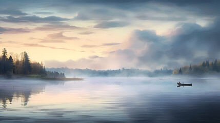 Obraz na płótnie Canvas Quiet lake, beautiful scenery