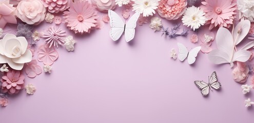 flowers on a pink background