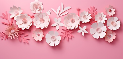 flowers on a pink background