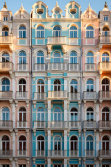 Fototapeta na wymiar Array of Architectural Beauty: A Mix of Traditional and Modern Building Facades