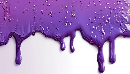purple paint isolated on white background with shadow. purple paint dripping from white background isolated. purple liquid drip