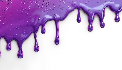 purple paint isolated on white background with shadow. purple paint dripping from white background isolated. purple liquid drip
