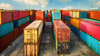 Fototapeta premium container cargo freight ship