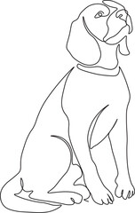 continuous line drawing of cute dog