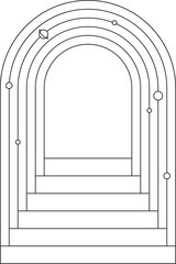 PNG boho frame arch arc portal logo illustration modern minimalistic retro aesthetic linear  bohemian design element mystical geometric abstract border