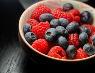 blueberries and raspberries