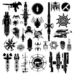 Post Apocalyptic Cyberpunk Symbols