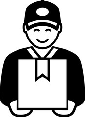 Delivery man vector icon