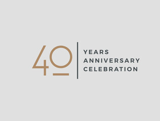 Forty years celebration event. 40 years anniversary sign. Vector design template.
- 738055432