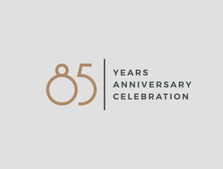 Obraz premium Eighty-five years celebration event. 85 years anniversary sign. Vector design template. 