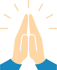 Prayer folded hands, namaste sign