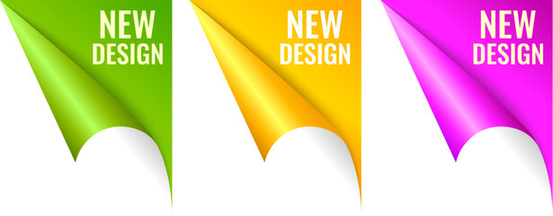 Curled up page corner, new design announce