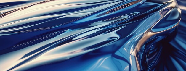 Abstract Blue Liquid Ripples Background