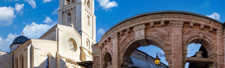 Israel, Jerusalem Old City Christian quarter near Holy Sepulchre church, local markets and Western...