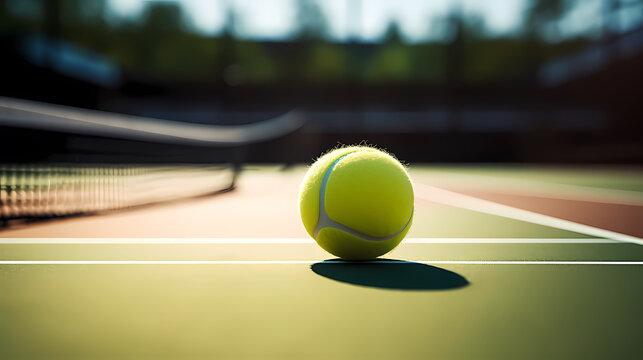 Tennis theme illustration, tennis close-up