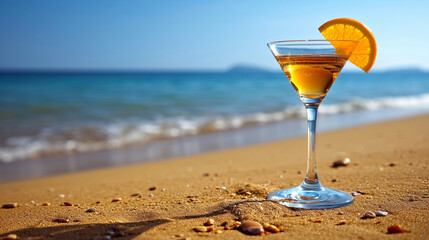 cocktail on the beach - obrazy, fototapety, plakaty
