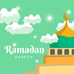 Naklejka premium Ramadan kareem friendly mosques vector illustrations