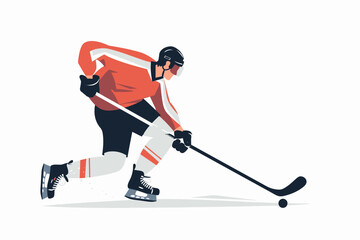 Obraz premium Flat Design Hockey Player