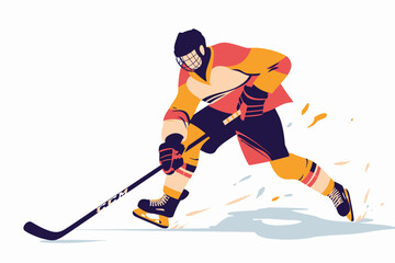 Flat Design Hockey Player
