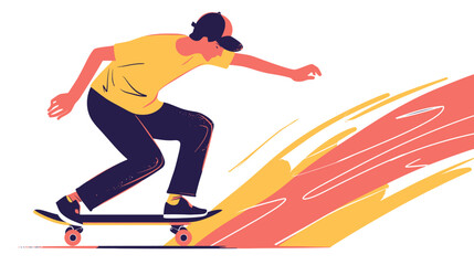 Skater Boy Flat Design