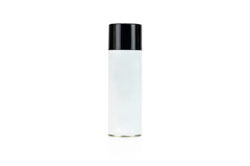 Blank white spray can isolated on white background with clipping path.  Metal Bottle Paint Can.