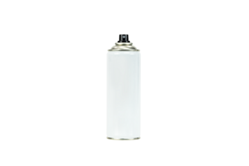 Blank white spray can isolated on white background with clipping path.  Metal Bottle Paint Can.