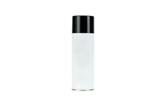 Blank white spray can isolated on white background with clipping path.  Metal Bottle Paint Can.