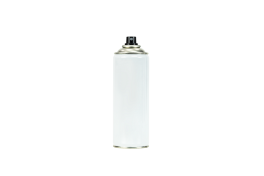 Blank white spray can isolated on white background with clipping path.  Metal Bottle Paint Can. - Powered by Adobe