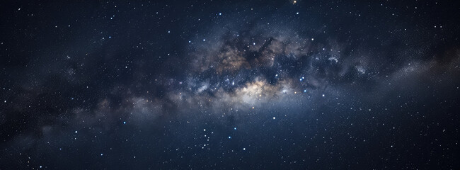 Majestic Milky Way Galaxy Over Dark Night Sky