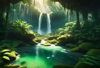  waterfall in the forest Generated with AI. © dreak