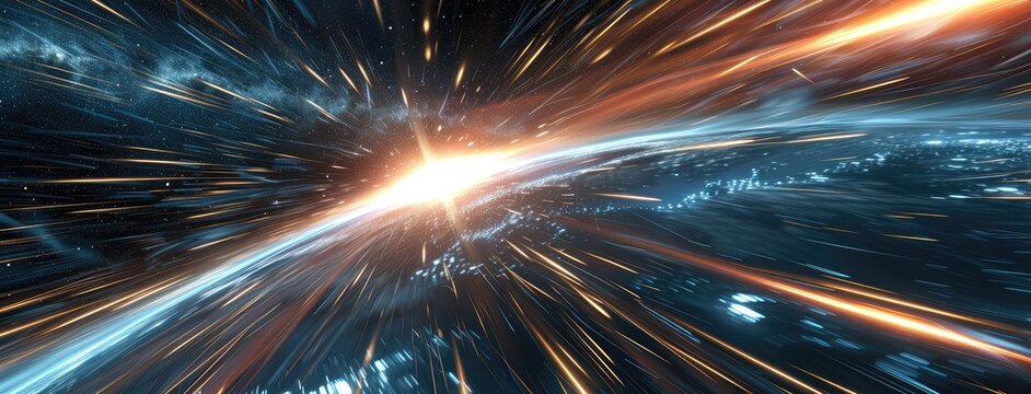 Hyper-Speed Travel Through Star-Studded Space