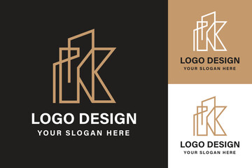 The vector of k alphabet logo design collections for business