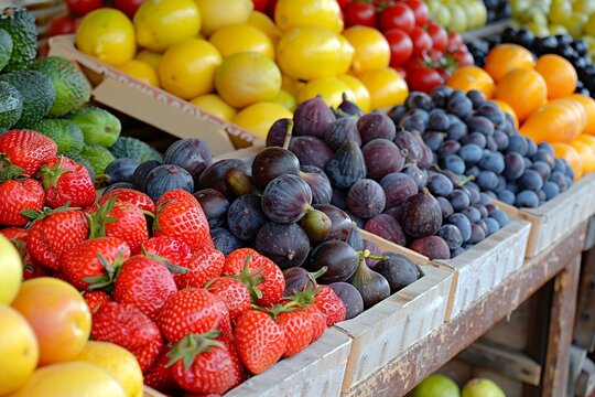 Algarve Market's Vibrant Fruit Display

