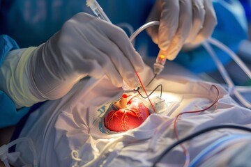 Smart pacemaker technology for early warning signs of heart problems - obrazy, fototapety, plakaty