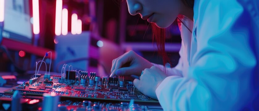 Electronics Expert Fine-Tuning Circuit Board Components
